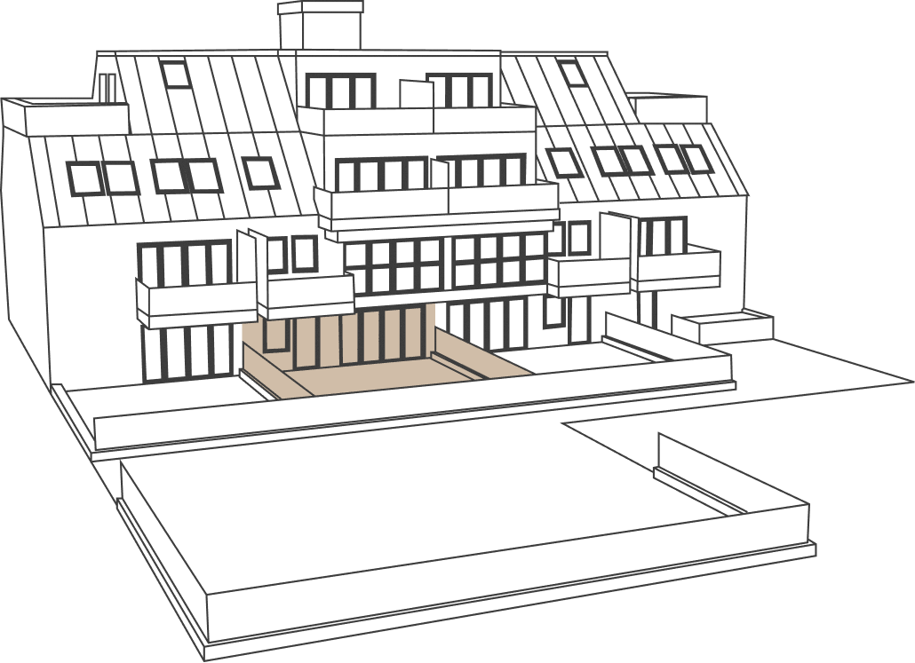 Lage von Top 1 im Haus, schematische Darstellung