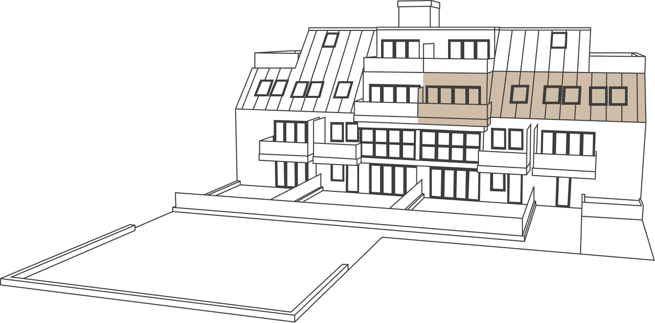 Lage von Top 14 im Haus, schematische Darstellung