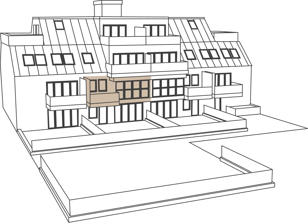 Lage von Top 5 im Haus, schematische Darstellung