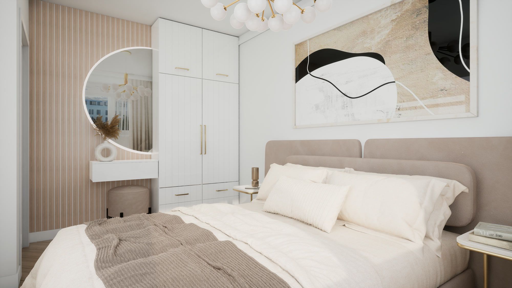Schlafzimmer mit Ankleide und Einbauschrank
