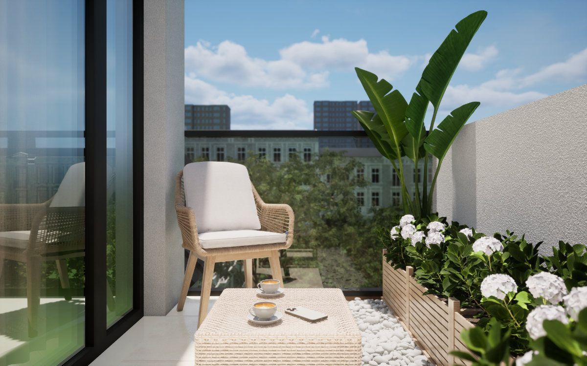 Dachterrasse mit Blick über Stammersdorf